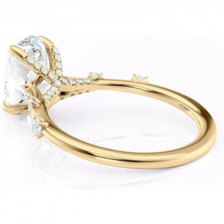 Inel de logodnă Talia din aur Galben 14kt cu moissanite tăietură ovală – Pietre laterale rafinată pentru profil înalt | Personalizează și configurează gratuit online [4]