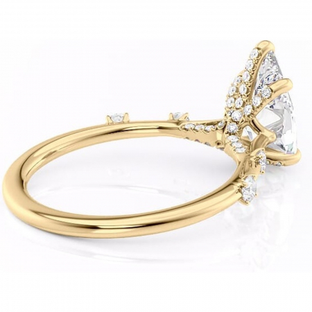 Inel de logodnă Talia din aur Galben 18kt cu moissanite tăietură pară – Pietre laterale rafinată pentru profil înalt | Personalizează și configurează gratuit online [2]