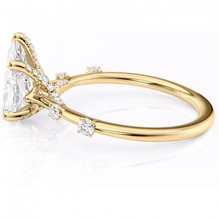 Inel de logodnă Talia din aur Galben 18kt cu moissanite tăietură pară – Pietre laterale rafinată pentru profil înalt | Personalizează și configurează gratuit online [5]