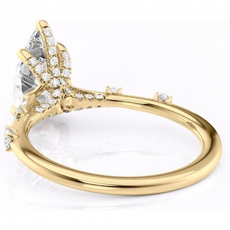 Inel de logodnă Talia din aur Galben 18kt cu moissanite tăietură pară – Pietre laterale rafinată pentru profil înalt | Personalizează și configurează gratuit online [3]