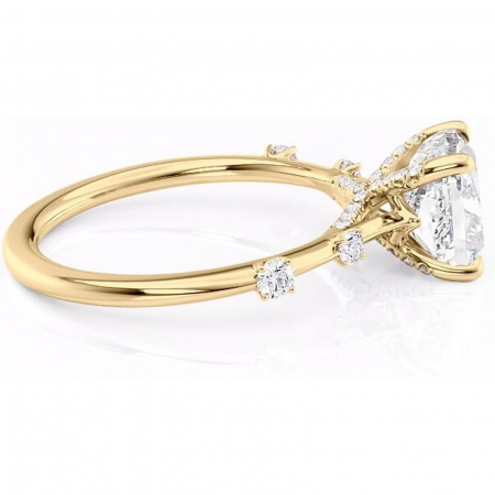 Inel de logodnă Talia din aur Galben 18kt cu moissanite tăietură pernă – Pietre laterale rafinată pentru profil înalt | Personalizează și configurează gratuit online [1]