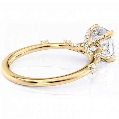 Inel de logodnă Talia din aur Galben 18kt cu moissanite tăietură pernă – Pietre laterale rafinată pentru profil înalt | Personalizează și configurează gratuit online [2]