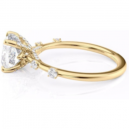 Inel de logodnă Talia din aur Galben 18kt cu moissanite tăietură pernă – Pietre laterale rafinată pentru profil înalt | Personalizează și configurează gratuit online [5]