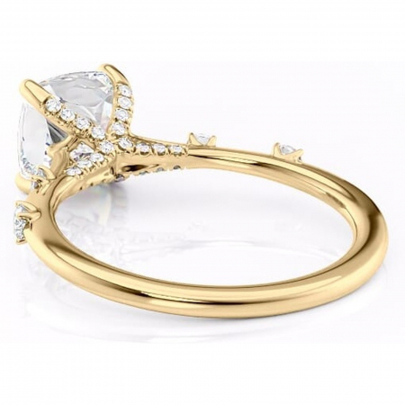 Inel de logodnă Talia din aur Galben 18kt cu moissanite tăietură pernă – Pietre laterale rafinată pentru profil înalt | Personalizează și configurează gratuit online [3]