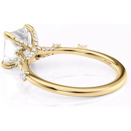 Inel de logodnă Talia din aur Galben 14kt cu moissanite tăietură princess – Pietre laterale rafinată pentru profil înalt | Personalizează și configurează gratuit online [4]