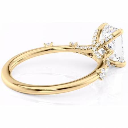 Inel de logodnă Talia din aur Galben 14kt cu moissanite tăietură radiantă – Pietre laterale rafinată pentru profil înalt | Personalizează și configurează gratuit online [2]