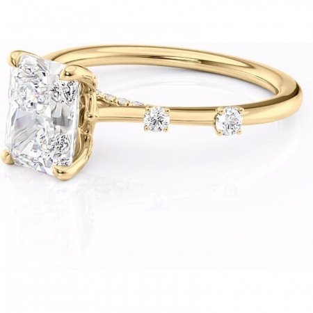 Inel de logodnă Talia din aur Galben 14kt cu moissanite tăietură radiantă – Pietre laterale rafinată pentru profil înalt | Personalizează și configurează gratuit online [6]