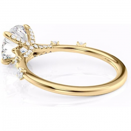 Inel de logodnă Talia din aur Galben 14kt cu moissanite tăietură rotundă – Pietre laterale rafinată pentru profil înalt | Personalizează și configurează gratuit online [4]