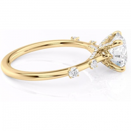 Inel de logodnă Talia din aur Galben 14kt cu moissanite tăietură rotundă – Pietre laterale rafinată pentru profil înalt | Personalizează și configurează gratuit online [1]
