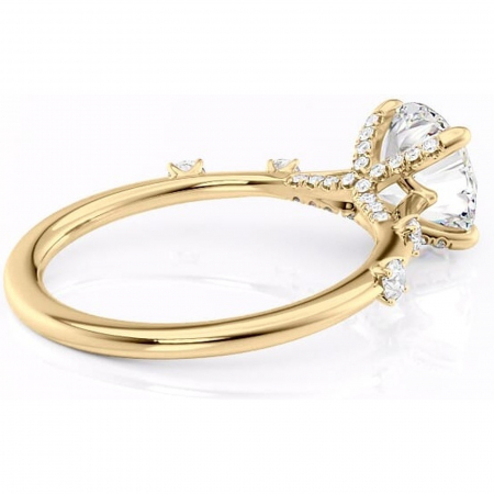 Inel de logodnă Talia din aur Galben 14kt cu moissanite tăietură rotundă – Pietre laterale rafinată pentru profil înalt | Personalizează și configurează gratuit online [2]