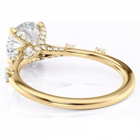 Inel de logodnă Talia din aur Galben 14kt cu moissanite tăietură rotundă – Pietre laterale rafinată pentru profil înalt | Personalizează și configurează gratuit online [3]