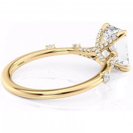 Inel de logodnă Talia din aur Galben 14kt cu moissanite tăietură smarald – Pietre laterale rafinată pentru profil înalt | Personalizează și configurează gratuit online [2]