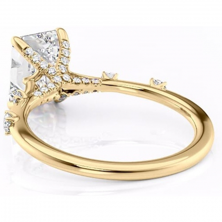 Inel de logodnă Talia din aur Galben 14kt cu moissanite tăietură smarald – Pietre laterale rafinată pentru profil înalt | Personalizează și configurează gratuit online [3]