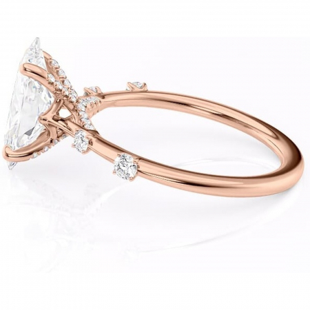 Inel de logodnă Talia din aur Rose 14kt cu moissanite tăietură marquise – Pietre laterale rafinată pentru profil înalt | Personalizează și configurează gratuit online [5]