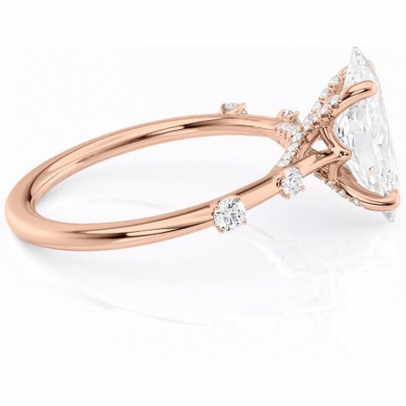Inel de logodnă Talia din aur Rose 14kt cu moissanite tăietură marquise – Pietre laterale rafinată pentru profil înalt | Personalizează și configurează gratuit online [1]