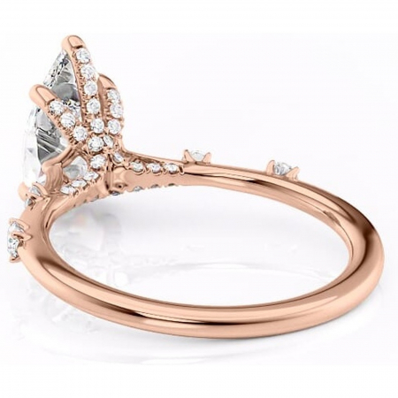 Inel de logodnă Talia din aur Rose 18kt cu moissanite tăietură pară – Pietre laterale rafinată pentru profil înalt | Personalizează și configurează gratuit online [3]