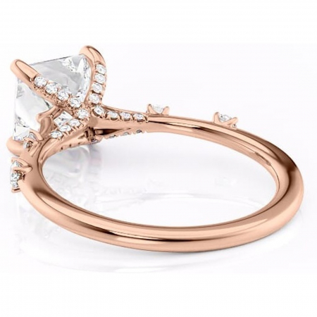 Inel de logodnă Talia din aur Rose 18kt cu moissanite tăietură princess – Pietre laterale rafinată pentru profil înalt | Personalizează și configurează gratuit online [3]
