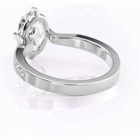 Inel de logodnă Thalia din aur Alb 14kt cu moissanite tăietură ovală – Montură pavé rafinată pentru profil mediu | Personalizează și configurează gratuit online [3]