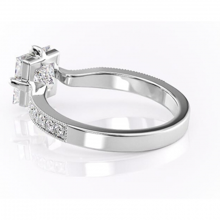 Inel de logodnă Thalia din aur Alb 18kt cu moissanite tăietură princess – Montură pavé rafinată pentru profil mediu | Personalizează și configurează gratuit online [4]