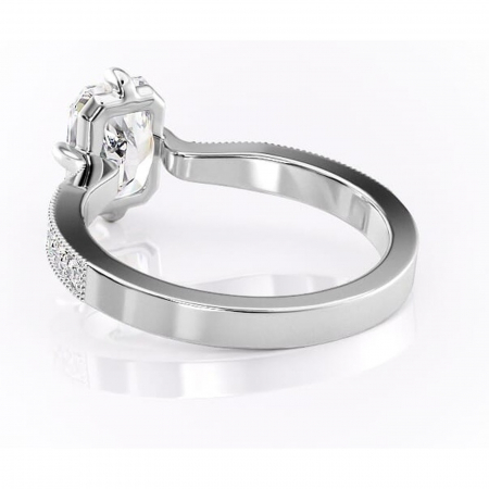 Inel de logodnă Thalia din aur Alb 14kt cu moissanite tăietură radiantă – Montură pavé rafinată pentru profil mediu | Personalizează și configurează gratuit online [3]