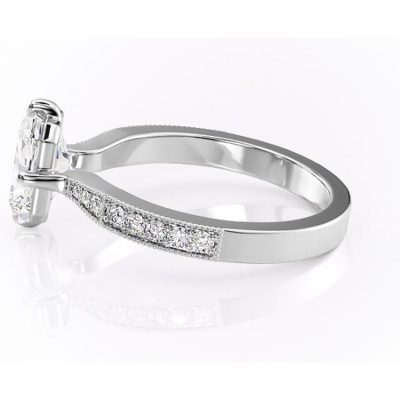 Inel de logodnă Thalia din aur Alb 14kt cu moissanite tăietură radiantă – Montură pavé rafinată pentru profil mediu | Personalizează și configurează gratuit online [5]