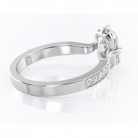 Inel de logodnă Thalia din aur Alb 14kt cu moissanite tăietură radiantă – Montură pavé rafinată pentru profil mediu | Personalizează și configurează gratuit online [2]