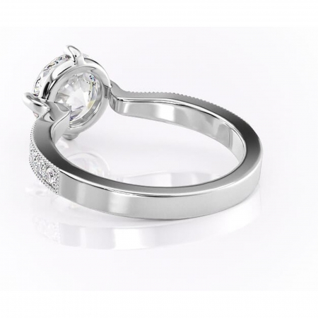 Inel de logodnă Thalia din aur Alb 14kt cu moissanite tăietură rotundă – Montură pavé rafinată pentru profil mediu | Personalizează și configurează gratuit online [3]