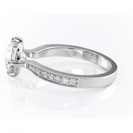 Inel de logodnă Thalia din aur Alb 14kt cu moissanite tăietură rotundă – Montură pavé rafinată pentru profil mediu | Personalizează și configurează gratuit online [5]