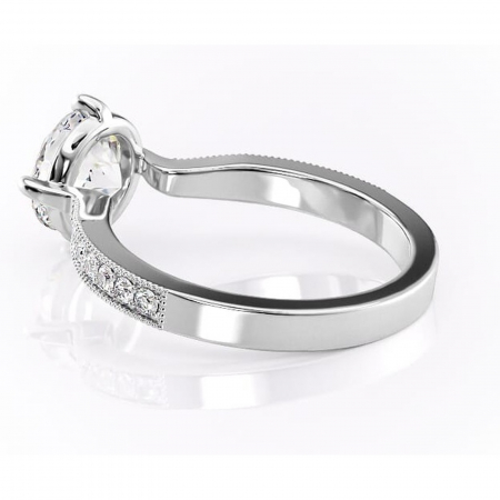 Inel de logodnă Thalia din aur Alb 14kt cu moissanite tăietură rotundă – Montură pavé rafinată pentru profil mediu | Personalizează și configurează gratuit online [4]