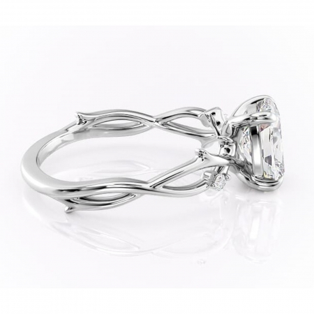 Inel de logodnă Thalina din aur Alb 14kt cu moissanite tăietură pernă – Solitar rafinată pentru profil mediu | Personalizează și configurează gratuit online [1]