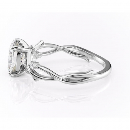 Inel de logodnă Thalina din aur Alb 14kt cu moissanite tăietură pernă – Solitar rafinată pentru profil mediu | Personalizează și configurează gratuit online [5]