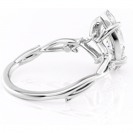 Inel de logodnă Thalina din aur Alb 14kt cu moissanite tăietură marquise – Solitar rafinată pentru profil mediu | Personalizează și configurează gratuit online [2]