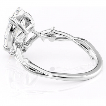 Inel de logodnă Thalina din aur Alb 14kt cu moissanite tăietură marquise – Solitar rafinată pentru profil mediu | Personalizează și configurează gratuit online [4]