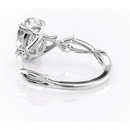 Inel de logodnă Thalina din aur Alb 14kt cu moissanite tăietură ovală – Solitar rafinată pentru profil mediu | Personalizează și configurează gratuit online [3]