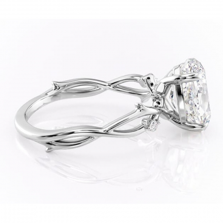 Inel de logodnă Thalina din aur Alb 14kt cu moissanite tăietură ovală – Solitar rafinată pentru profil mediu | Personalizează și configurează gratuit online [1]