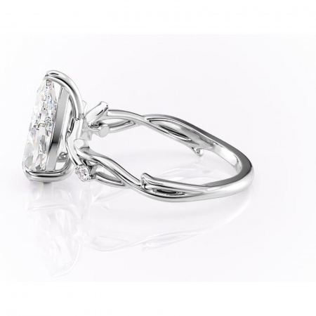 Inel de logodnă Thalina din aur Alb 14kt cu moissanite tăietură pară – Solitar rafinată pentru profil mediu | Personalizează și configurează gratuit online [5]