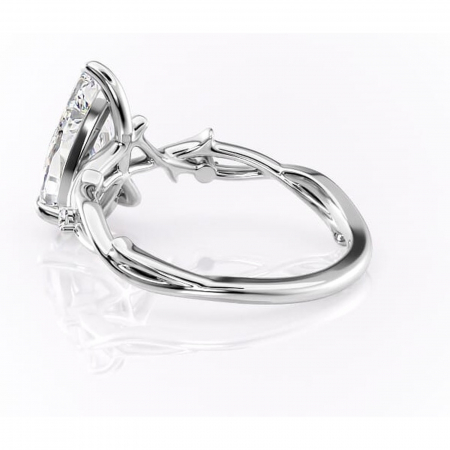 Inel de logodnă Thalina din aur Alb 14kt cu moissanite tăietură pară – Solitar rafinată pentru profil mediu | Personalizează și configurează gratuit online [4]