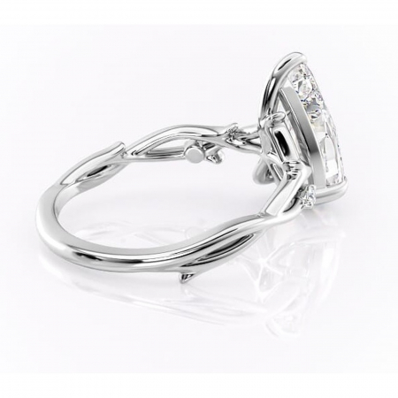 Inel de logodnă Thalina din aur Alb 14kt cu moissanite tăietură pară – Solitar rafinată pentru profil mediu | Personalizează și configurează gratuit online [2]