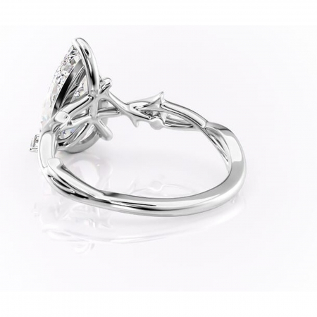 Inel de logodnă Thalina din aur Alb 14kt cu moissanite tăietură pară – Solitar rafinată pentru profil mediu | Personalizează și configurează gratuit online [3]