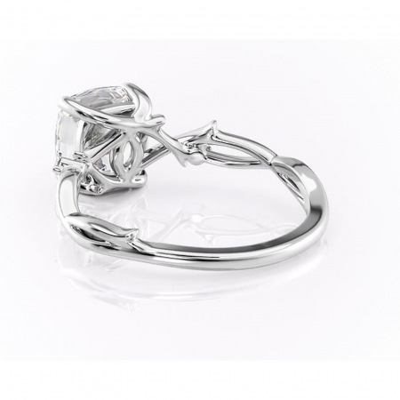 Inel de logodnă Thalina din aur Alb 14kt cu moissanite tăietură pernă – Solitar rafinată pentru profil mediu | Personalizează și configurează gratuit online [3]