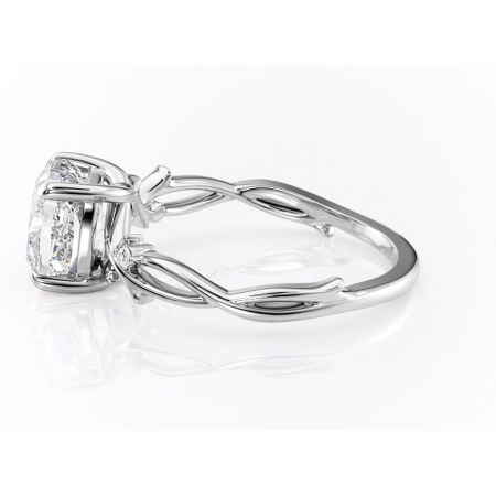 Inel de logodnă Thalina din aur Alb 14kt cu moissanite tăietură pernă – Solitar rafinată pentru profil mediu | Personalizează și configurează gratuit online [5]