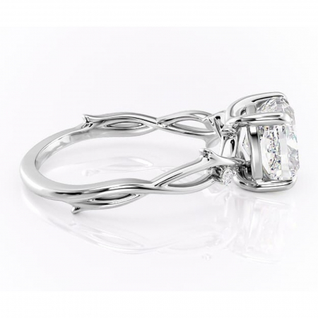 Inel de logodnă Thalina din aur Alb 14kt cu moissanite tăietură pernă – Solitar rafinată pentru profil mediu | Personalizează și configurează gratuit online [1]