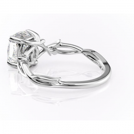 Inel de logodnă Thalina din aur Alb 14kt cu moissanite tăietură pernă – Solitar rafinată pentru profil mediu | Personalizează și configurează gratuit online [4]