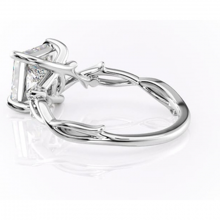 Inel de logodnă Thalina din aur Alb 14kt cu moissanite tăietură princess – Solitar rafinată pentru profil mediu | Personalizează și configurează gratuit online [4]