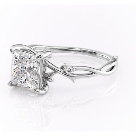 Inel de logodnă Thalina din aur Alb 14kt cu moissanite tăietură princess – Solitar rafinată pentru profil mediu | Personalizează și configurează gratuit online [6]