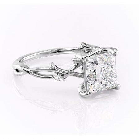 Princess - Inel de logodnă Thalina din aur Alb 14kt cu moissanite tăietură princess – Solitar rafinată pentru profil mediu | Personalizează și configurează gratuit online