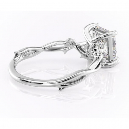 Inel de logodnă Thalina din aur Alb 14kt cu moissanite tăietură princess – Solitar rafinată pentru profil mediu | Personalizează și configurează gratuit online [2]