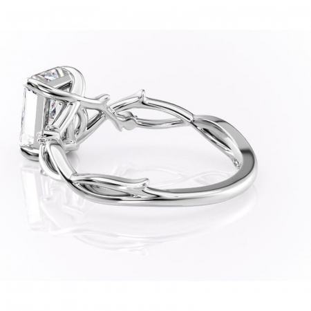 Inel de logodnă Thalina din aur Alb 14kt cu moissanite tăietură radiantă – Solitar rafinată pentru profil mediu | Personalizează și configurează gratuit online [4]