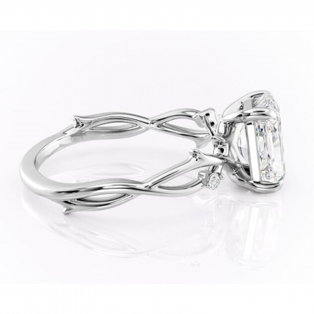 Inel de logodnă Thalina din aur Alb 14kt cu moissanite tăietură radiantă – Solitar rafinată pentru profil mediu | Personalizează și configurează gratuit online [1]