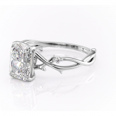 Inel de logodnă Thalina din aur Alb 14kt cu moissanite tăietură radiantă – Solitar rafinată pentru profil mediu | Personalizează și configurează gratuit online [6]